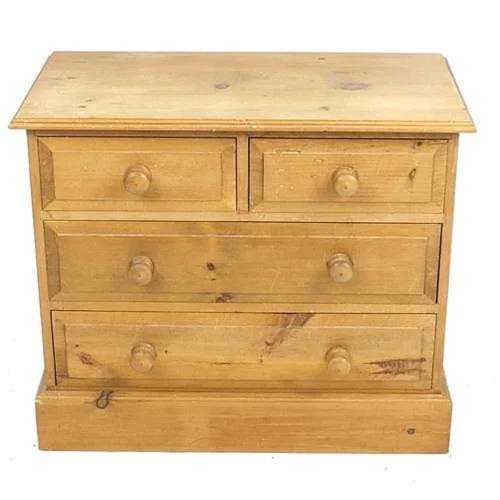 Pine four drawer chest, 69cm H x 80cm W x 41.5cm D