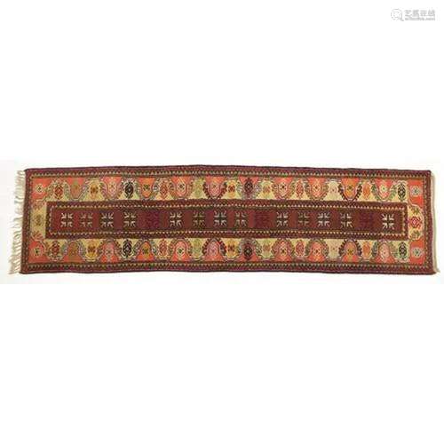 Rectangular Middle Eastern carpet runner having and all over...