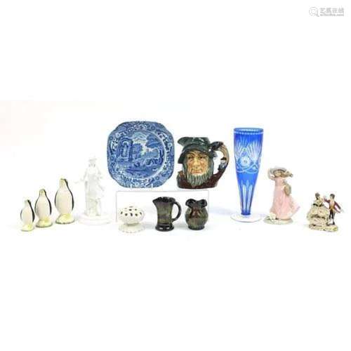 China and glassware including a Royal Worcester flower stand...