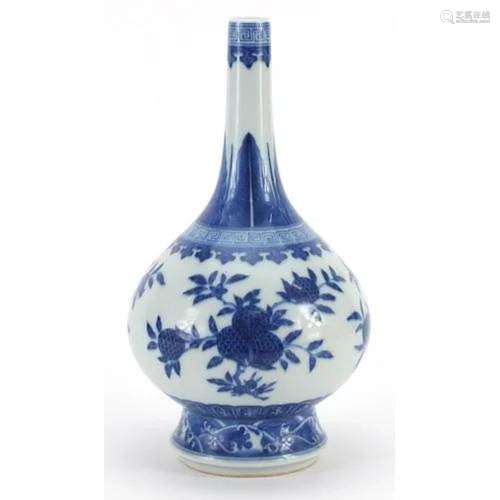 Chinese blue and white porcelain rosewater dropper hand pain...