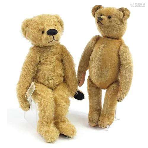 Antique straw filled teddy bear and a Bransgore bear limited...