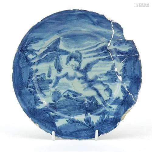 Angelo Minghetti, antique Italian Maiolica plate hand painte...