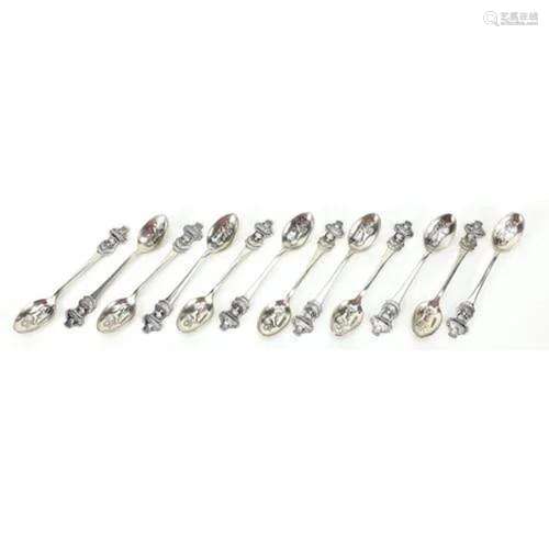 Set of twelve silver plated Rolex advertising teaspoons, 10....