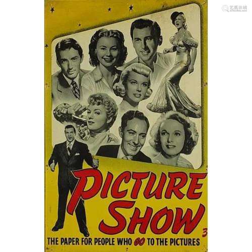 Picture Show film advertising poster, framed, 74cm x 48.5cm