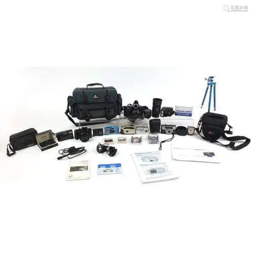 Vintage and later cameras, lenses and accessories including ...