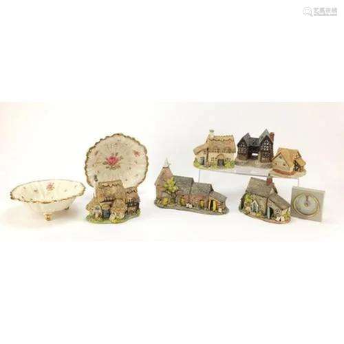 Six model cottages including David Winter together with pair...