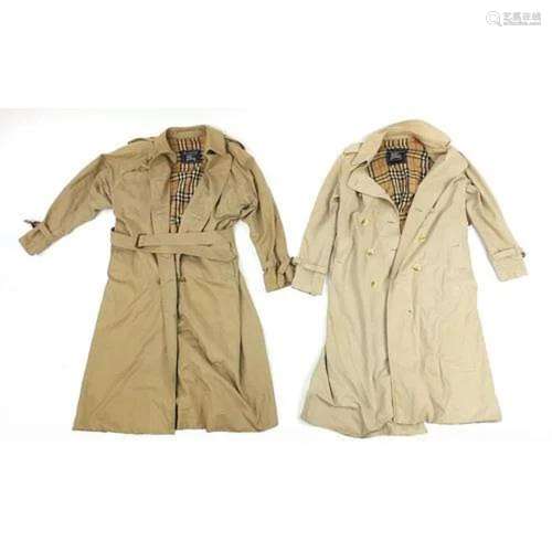 Two Burberrys coats, each 120cm in length