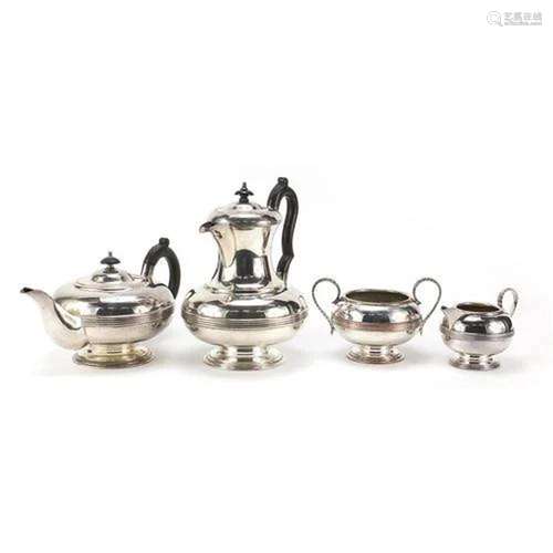 Harrowby silver plated on copper four piece tea and coffee s...