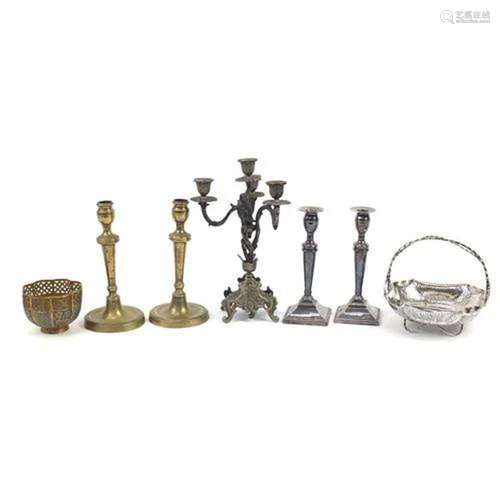 19th century and later metalware comprising a Hukin & He...