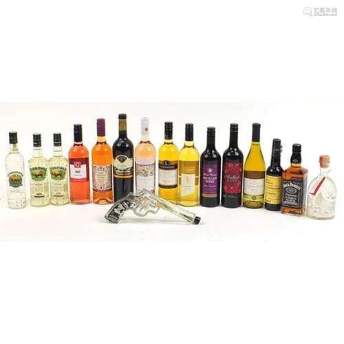 Sixteen bottles of alcohol including 70cl Jack Daniels whisk...