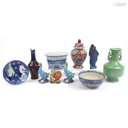 Chinese and Japanese ceramics including a pair of ducks, cel...