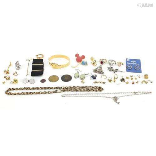 Vintage and later costume jewellery including silver marcasi...