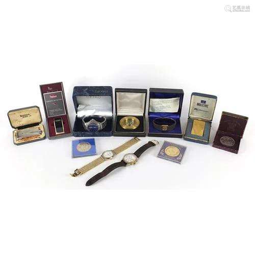 Wristwatches, lighters and objects including Calibri, Ronson...