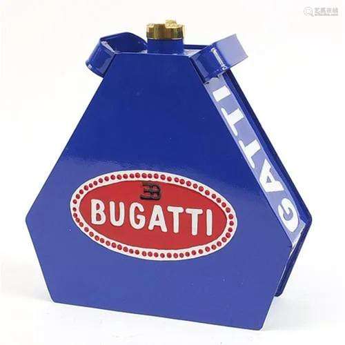 Modern Bugatti style enamelled fuel can, 33cm high