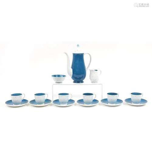 Susie Cooper six place coffee service, the coffee pot 23cm h...