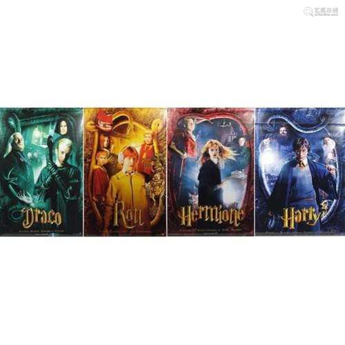 Set of four Harry Potter cinema film banners, each 180cm x 1...