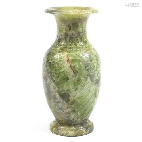 Large carved fluorite vase, 33cm high