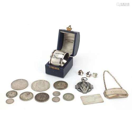 Silver objects, coins and jewellery including Maria Theresa ...