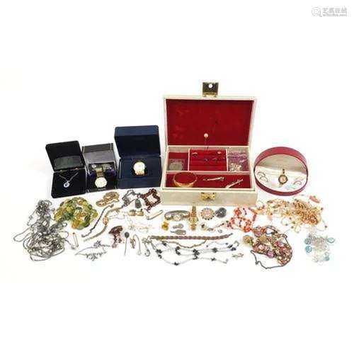 Costume jewellery and wristwatches including Swarovski Cryst...