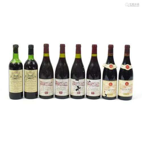 Eight vintage and later bottles of red wine comprising two b...