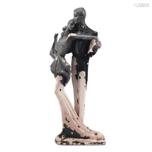 Austin sculpture of Art Deco male and female dancers, 77cm h...