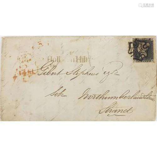 Penny Black stamp on cover, four good margins and Maltese Cr...