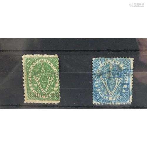 British Columbia ( Canada ) first stamp issues; One thin