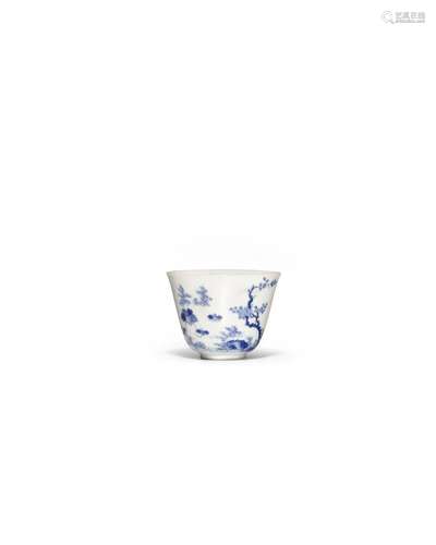 A BLUE AND WHITE 'MONTH' CUP Chenghua six-character ...