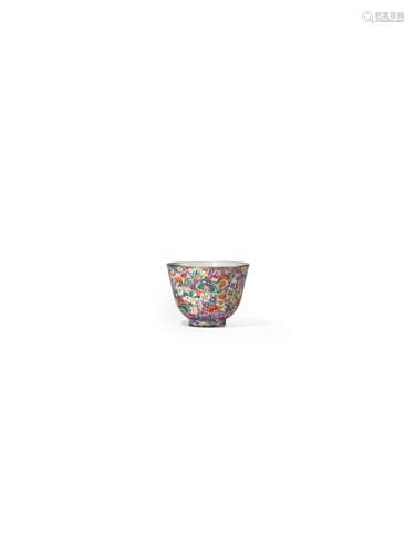 A FAMILLE-ROSE ENAMELLED 'MILLEFLEUR' CUP Guangxu ir...