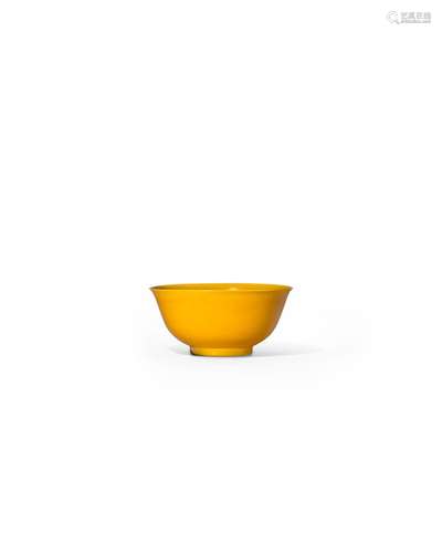 A YELLOW-GLAZED BOWL Guangxu six-character mark and of the p...