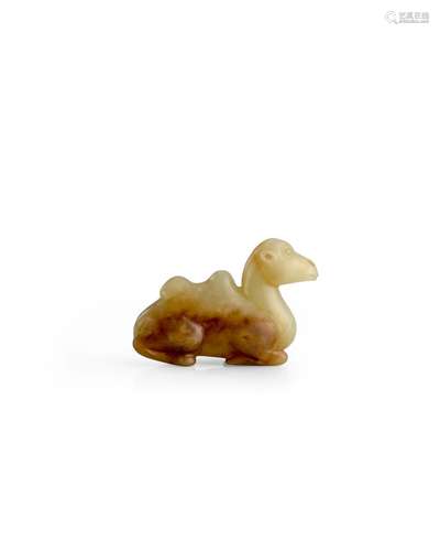 A white and russet jade seated Bactrian camel Probably 17th ...