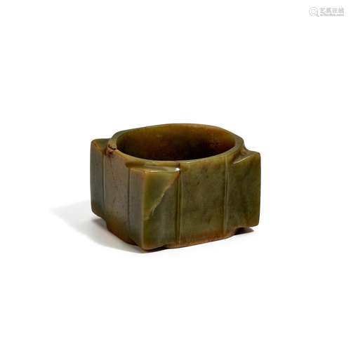 A SHORT JADE CONG Late Neolithic Period &#8211; Shang Dy...