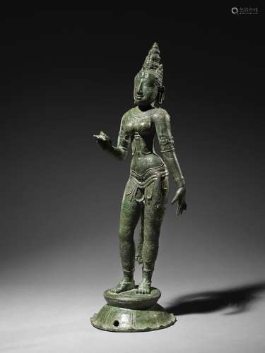 A COPPER ALLOY FIGURE OF PARVATI TAMIL NADU, CHOLA PERIOD, 1...