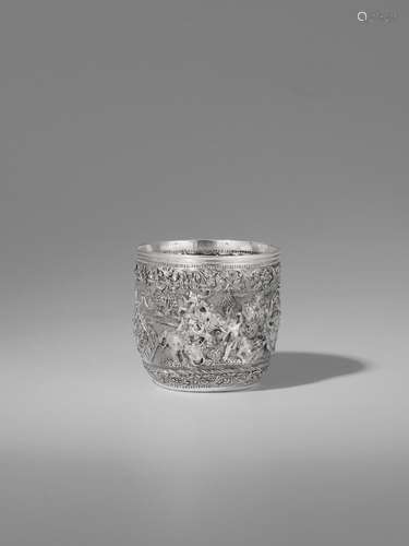 A SILVER CUP WITH SCENES OF THE MAHAJANAKA JATAKA  BY MAUNG ...