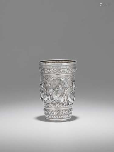 A PARCEL-GILT SILVER SPORTING CUP LOWER BURMA (MYANMAR), DAT...