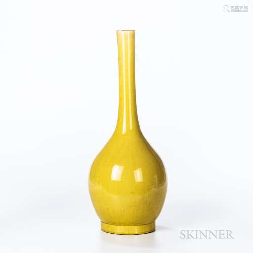 Large Yellow-glazed Bottle Vase