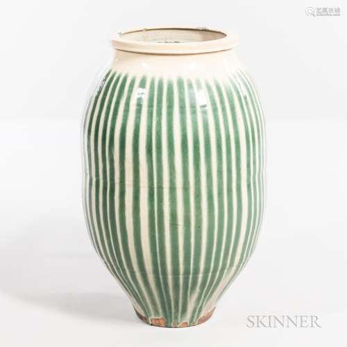 Shigaraki-style Glazed Stoneware Storage Jar