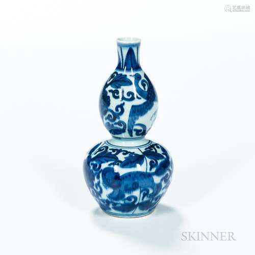 Blue and White "Double Gourd" Bottle