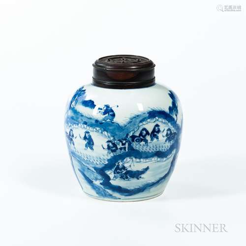 Blue and White Porcelain Jar