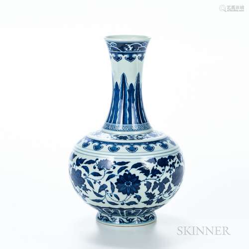 Blue and White Bottle Vase