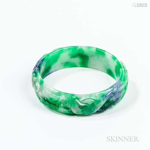 Carved Jadeite Bangle