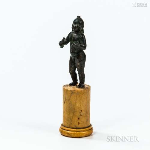 Miniature Ancient-style Bronze Figure of Bacchus