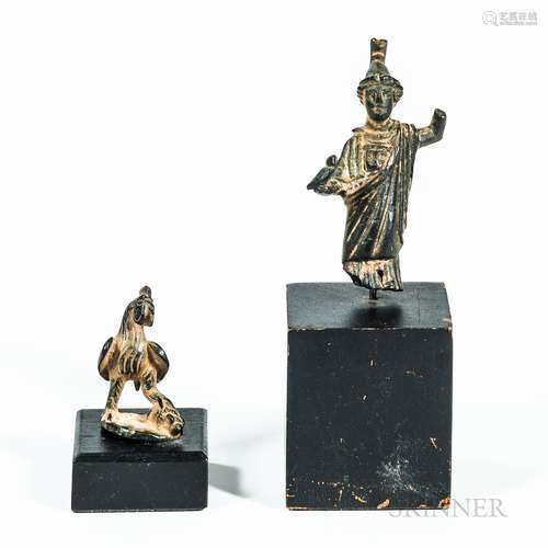 Two Miniature Roman Bronze Figures