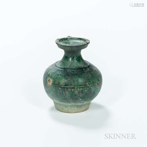 Green-glazed Pottery Vase