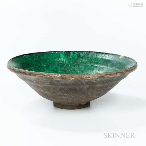 Green-glazed Pottery Bowl