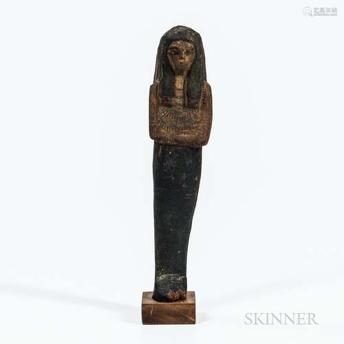 Carved and Polychrome Wood Ushabti