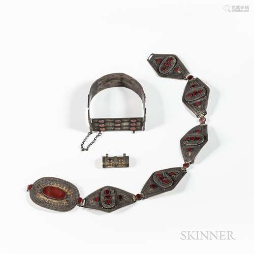 Turkmen Belt, Collar, and Amulet