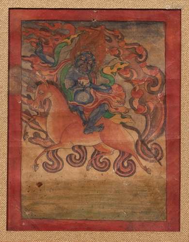 Miniature Thangka of Mahakala