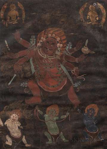 Thangka Depicting Six-armed Mahakala