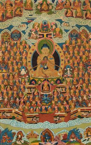 Thangka Depicting a Buddhist Pantheon